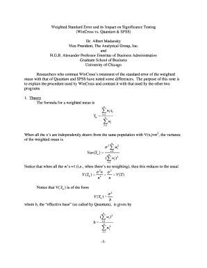 weighted standard error and its impact on significance testing|weighted mean error meaning.